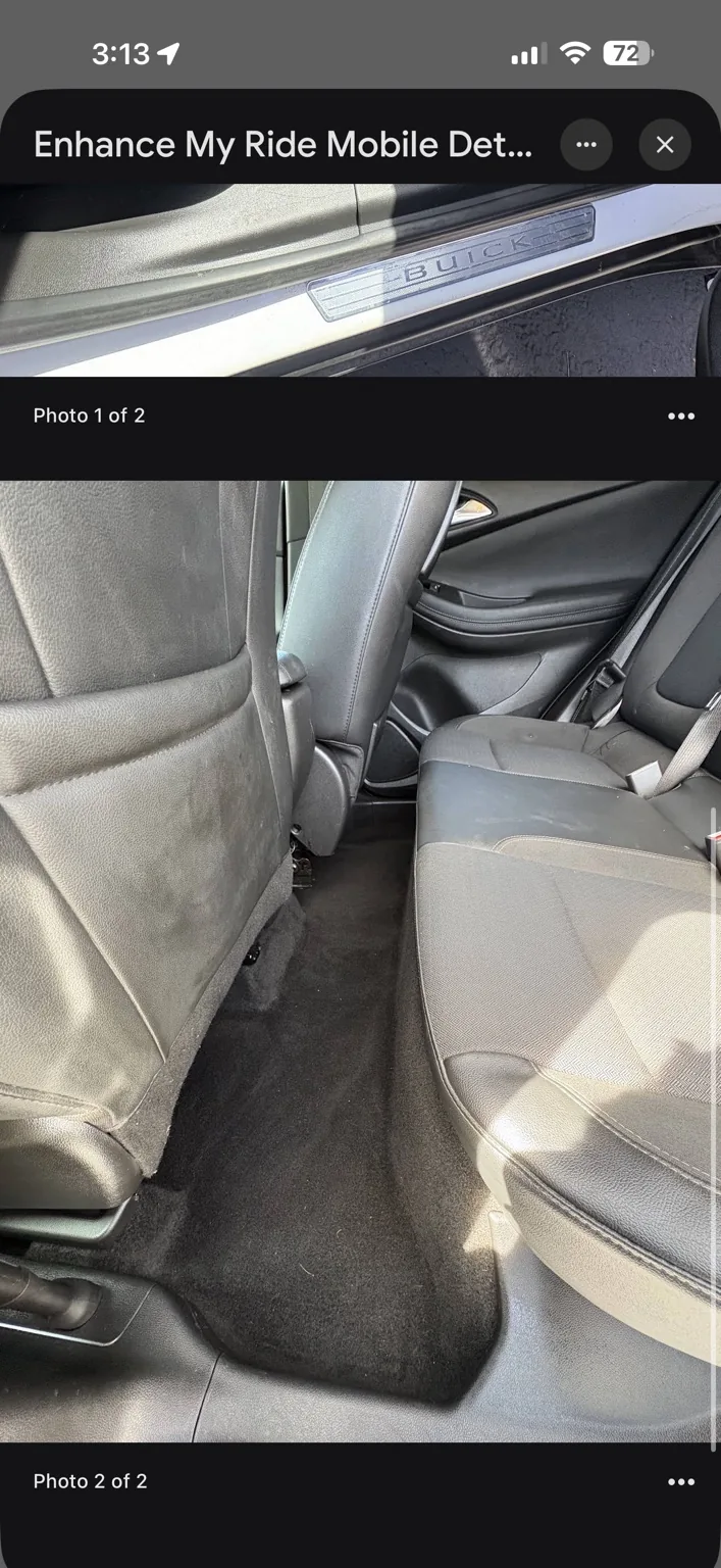 Buick interior after professional detailing