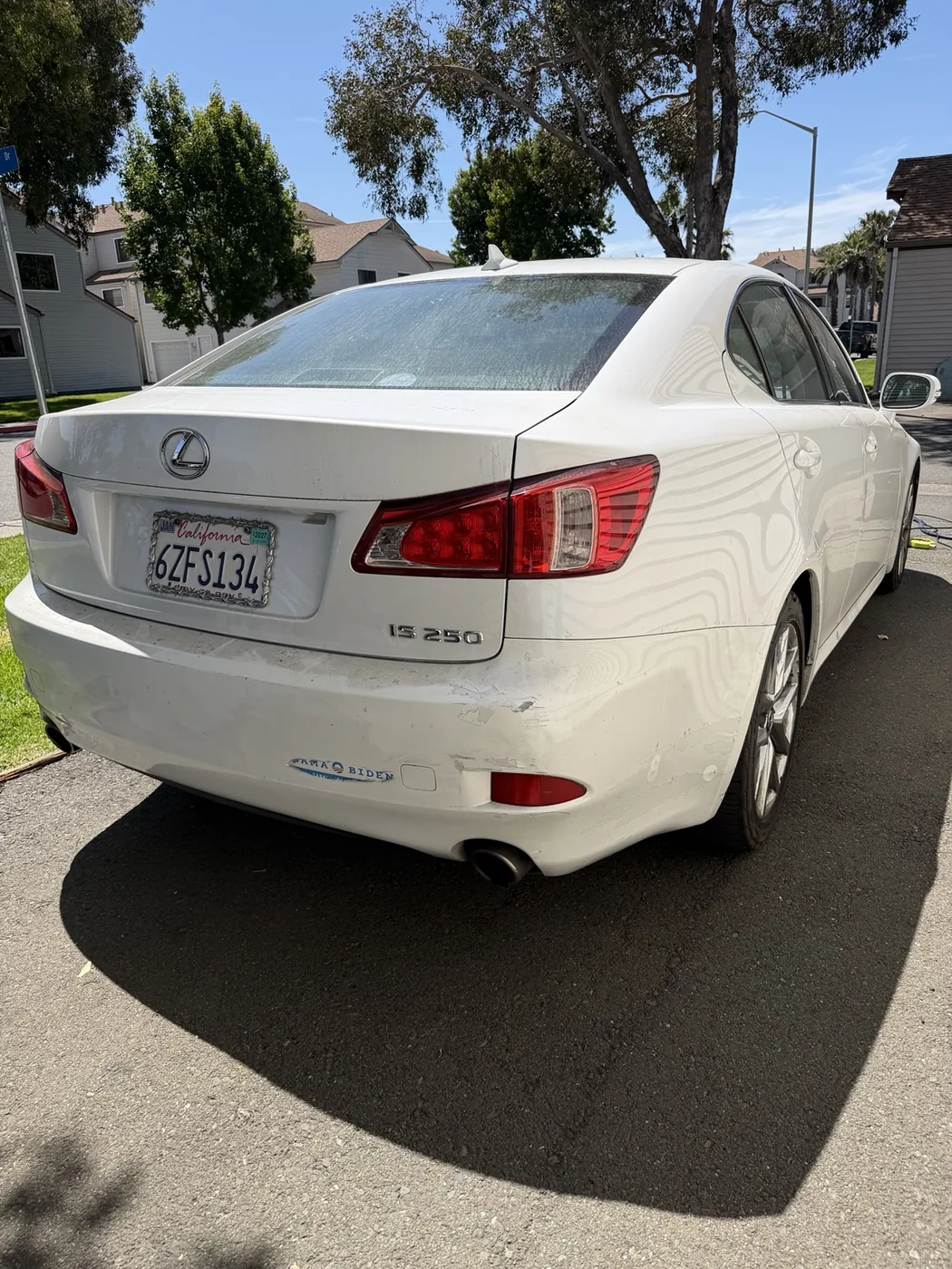 Lexus IS 250 rear three-quarter before detailing